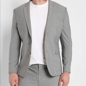 Extra Slim Solid Gray Wool-Blend Modern Tech Suit Size 36